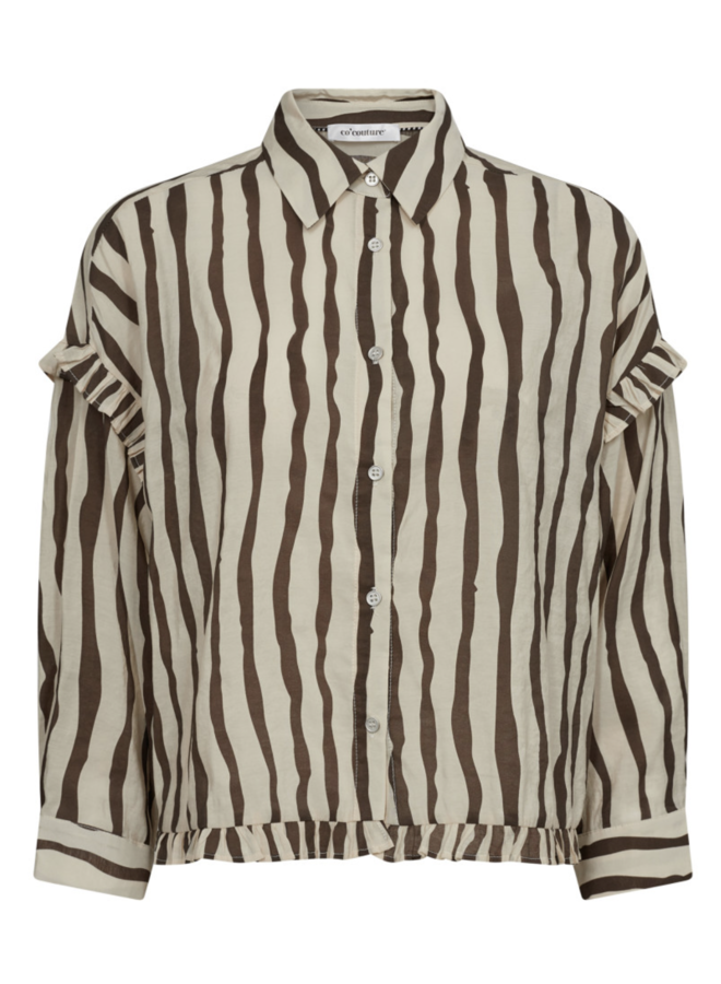 FlowCC Stripe Frill Shirt Mocca Co'Couture