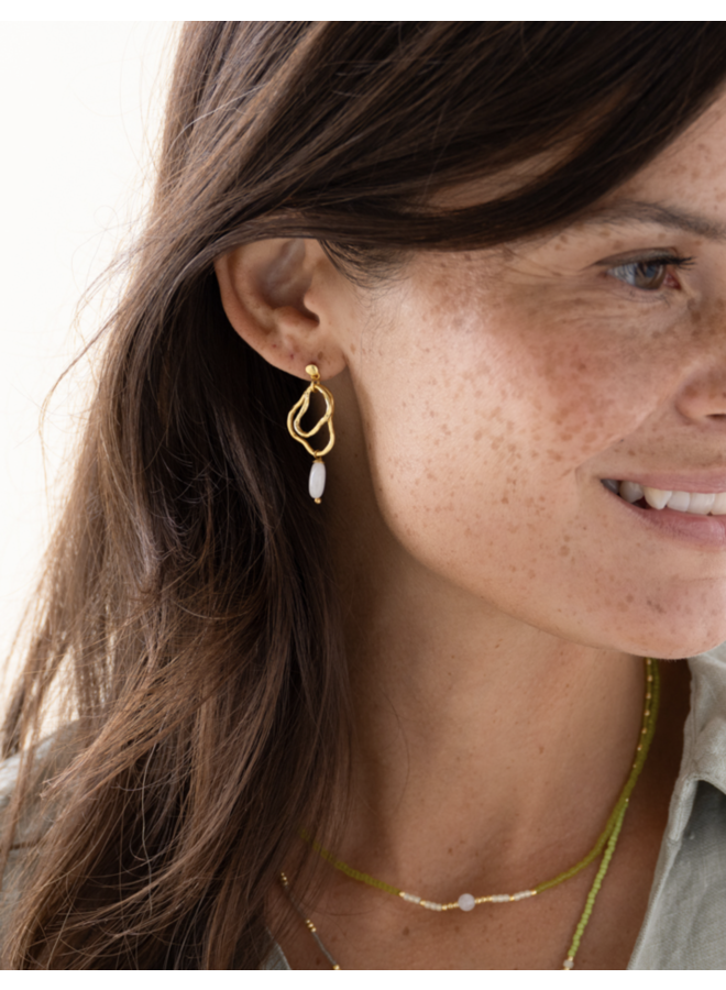 Fascinated Moonstone Earrings Goldplated A Beautiful Story