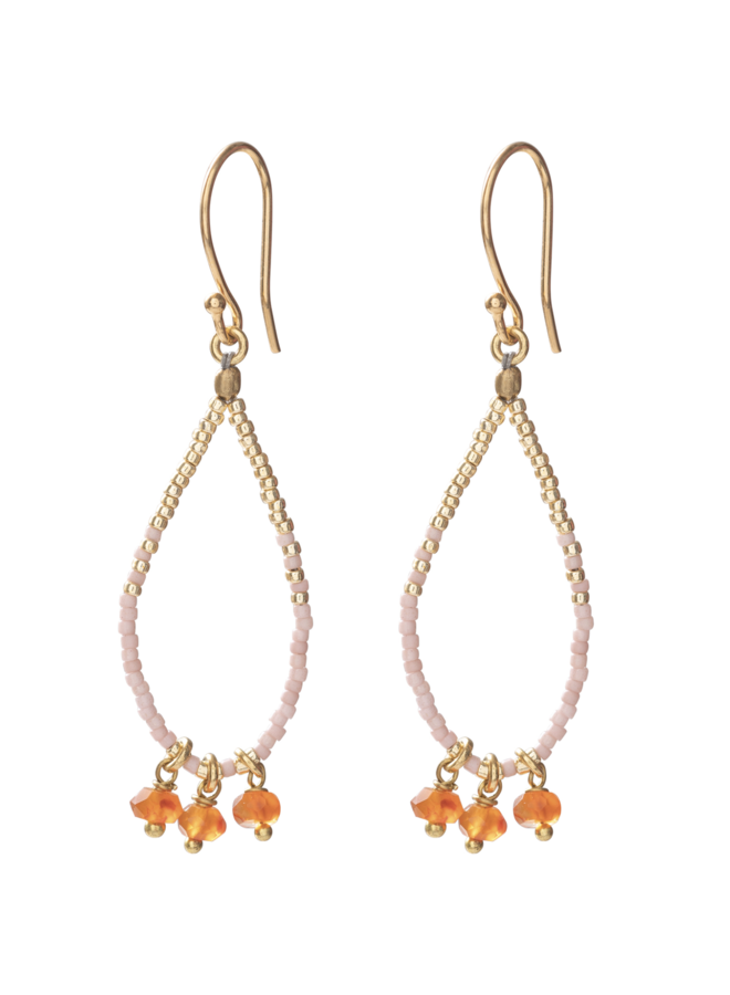 Becoming - Carnelian Gold Earrings A Beautiful Story