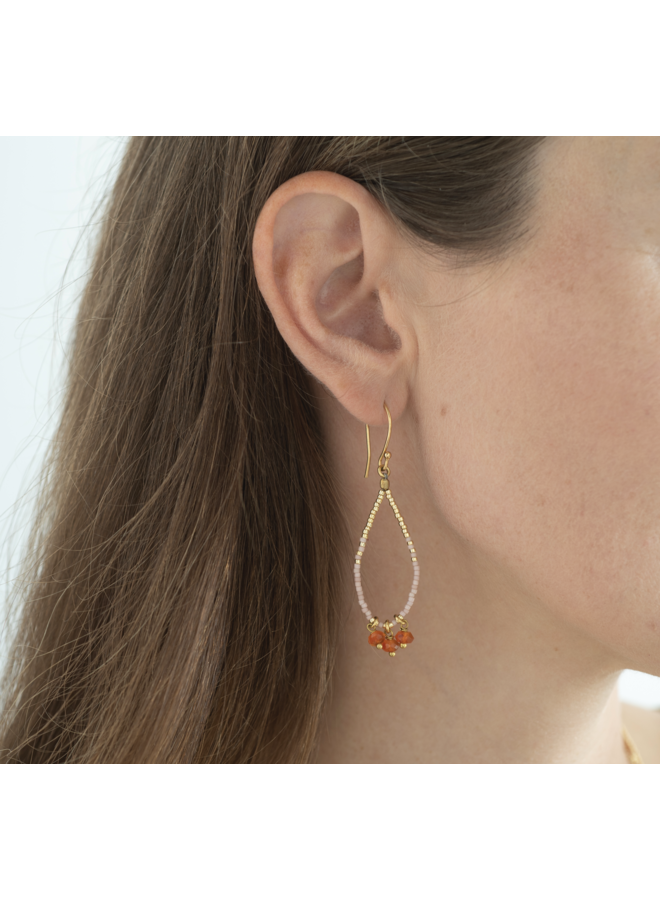 Becoming - Carnelian Gold Earrings A Beautiful Story