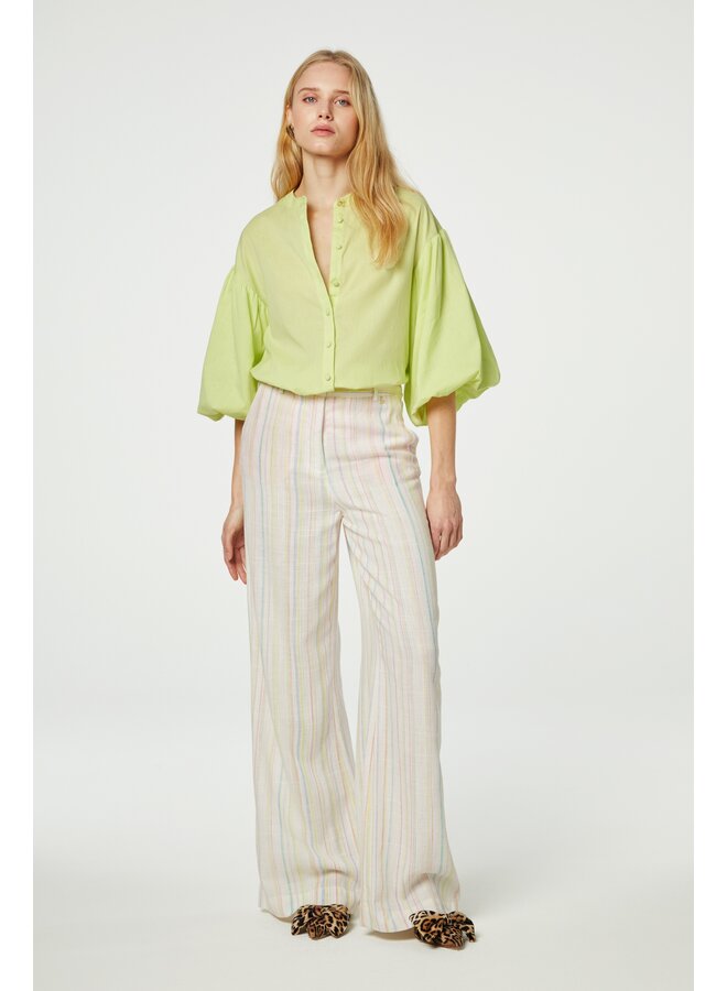 Remi Striped Trousers Lime Light Fabienne Chapot