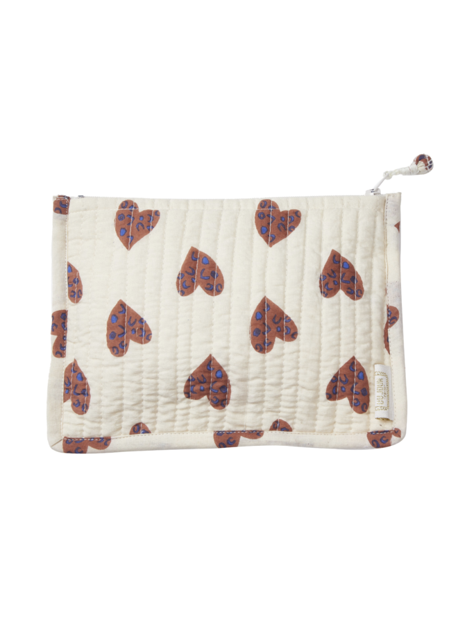 Small Pouch Coeur Sauvage Ecru - Bonheur du Jour