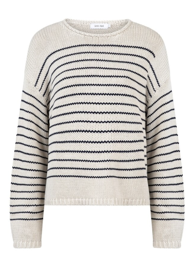 Nynke Pullover Sand Stripe Knit-ted