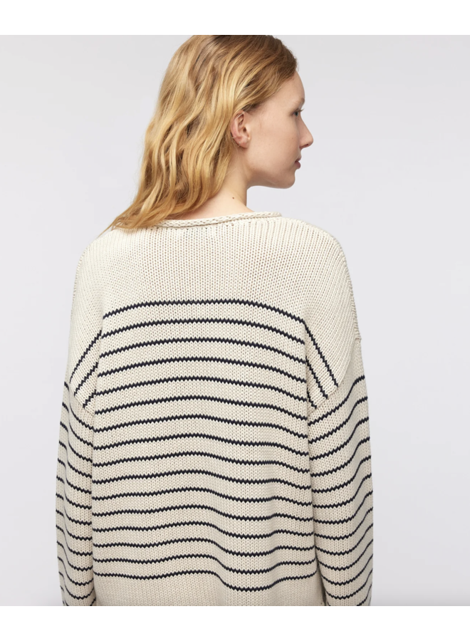 Nynke Pullover Sand Stripe Knit-ted