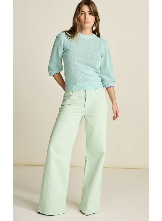 Jeans Wide Leg Aqua Blue Pom Amsterdam