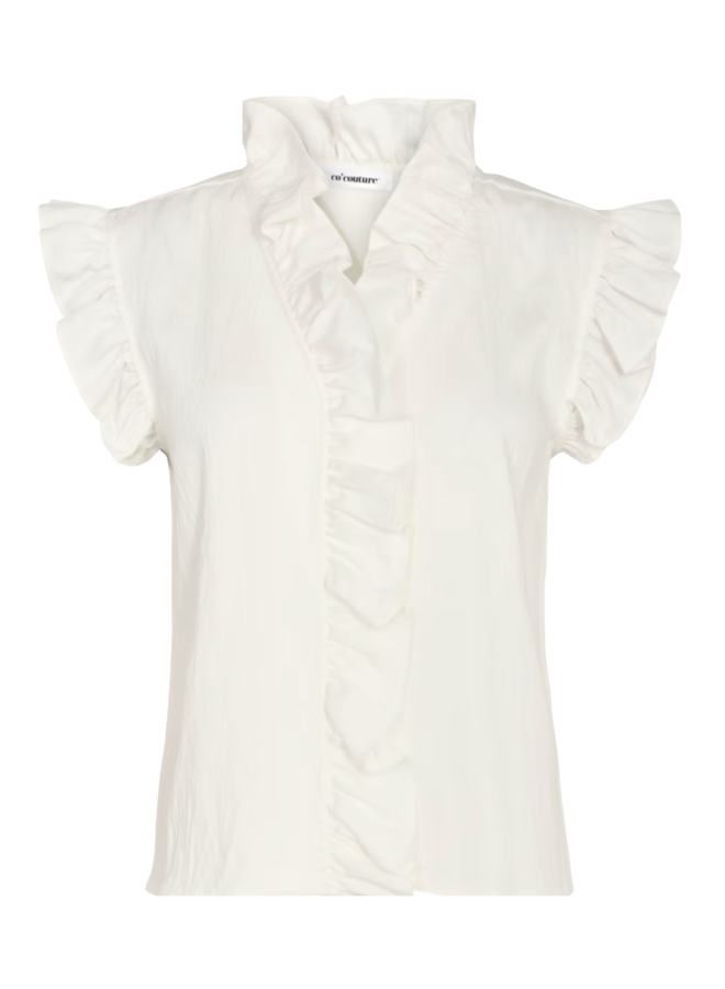 Sueda Frill Top - White - Co'Couture