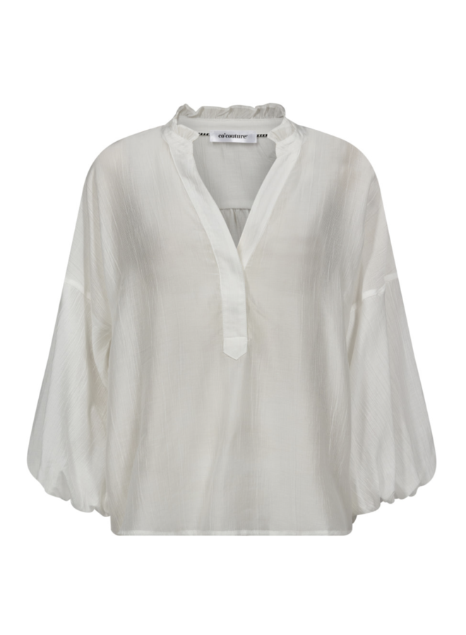 KendraCC Frill Blouse - White - Co'Couture