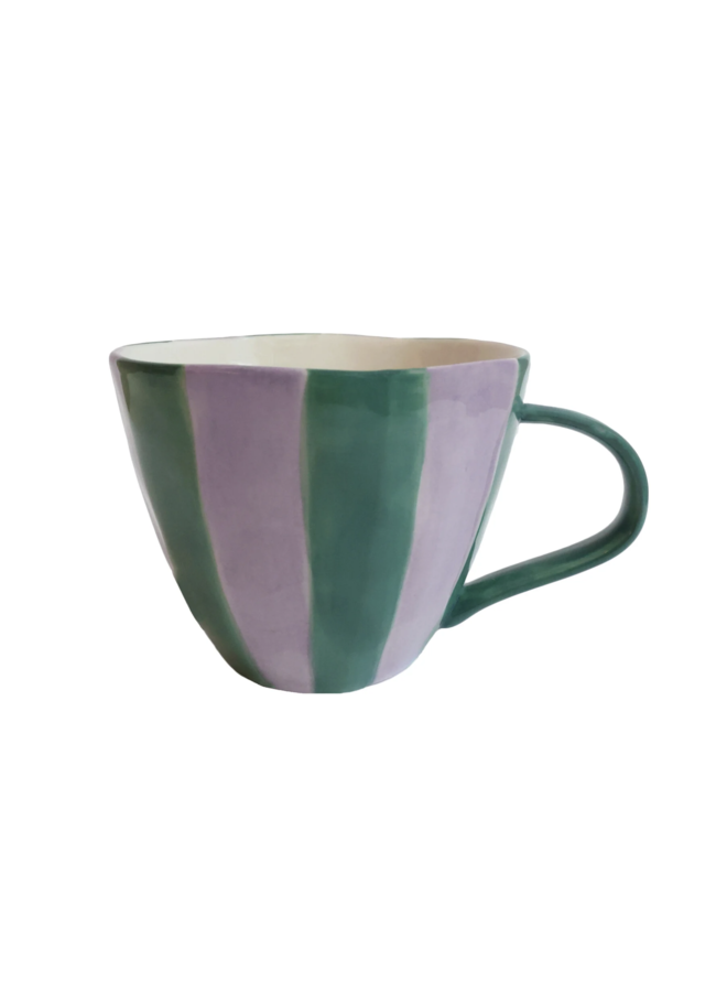 Striped Mug Purple Cream - All the Luck in the World