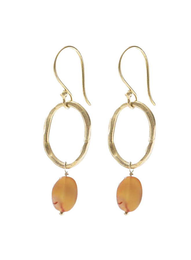 Graceful Carnelian Gold Plated Earrings A Beautiful Story