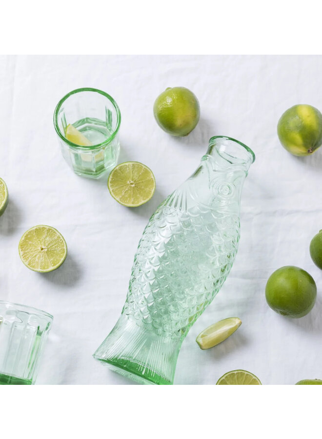 Fles 1 liter - groen - vis