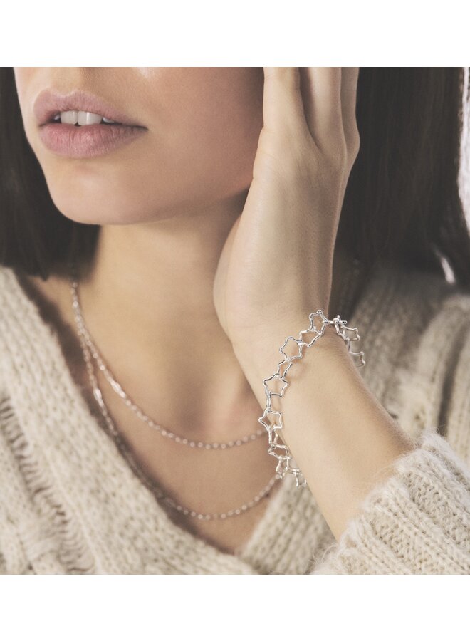 Linked Chunky Stars Bracelet Silver Anna+Nina