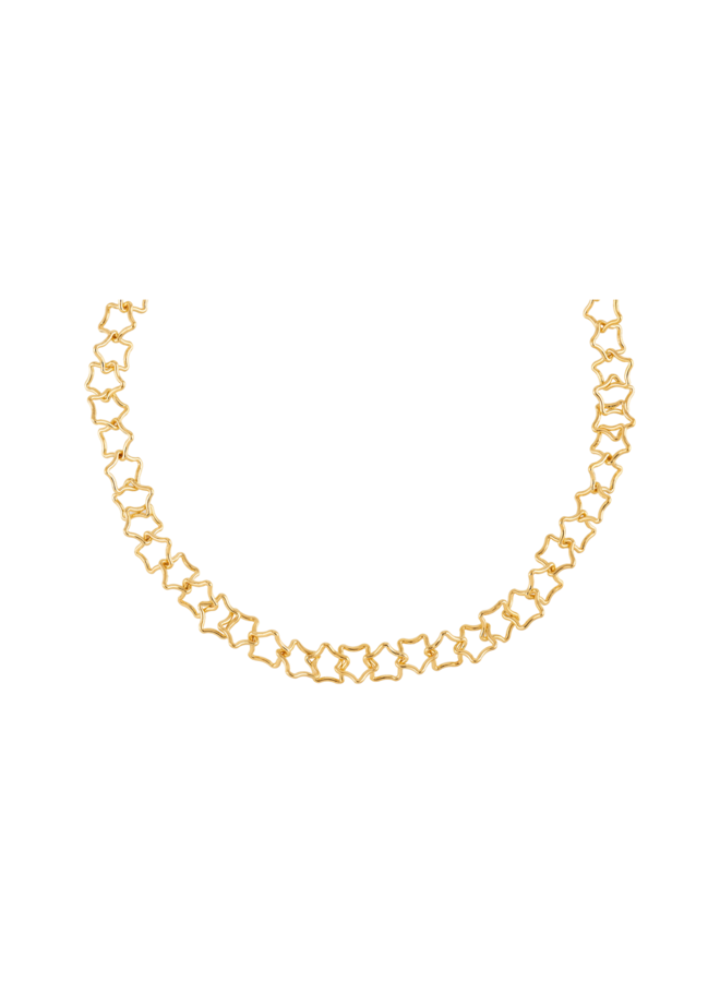 Linked Chunky Stars Necklace GP Anna+Nina