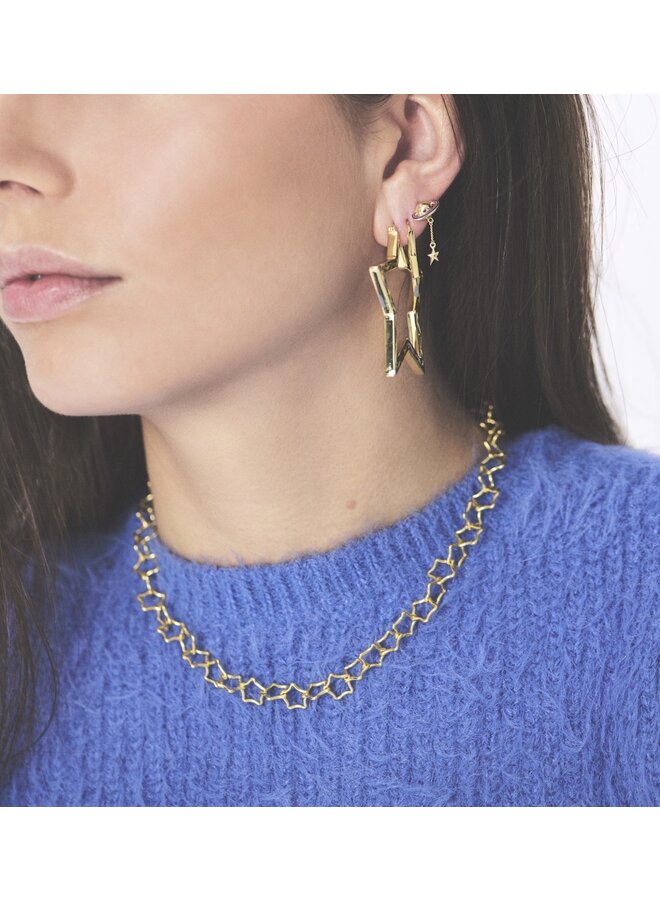 Linked Chunky Stars Necklace GP Anna+Nina