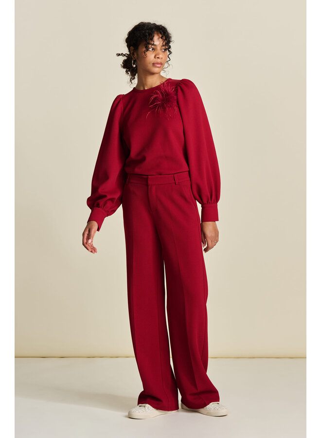 PANTS - Wide Leg Burgundy Red  Pom Amsterdam