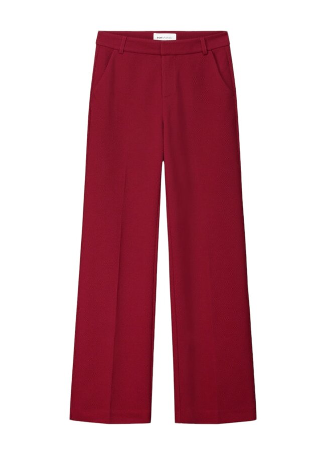 PANTS - Wide Leg Burgundy Red  Pom Amsterdam