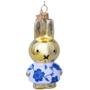 Ornament Glass Nijntje/ Miffy in Delft Blue dress with box - Vondels