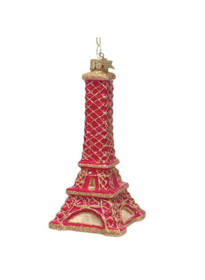 Ornament Glass Pink Eiffel Tower - Vondels