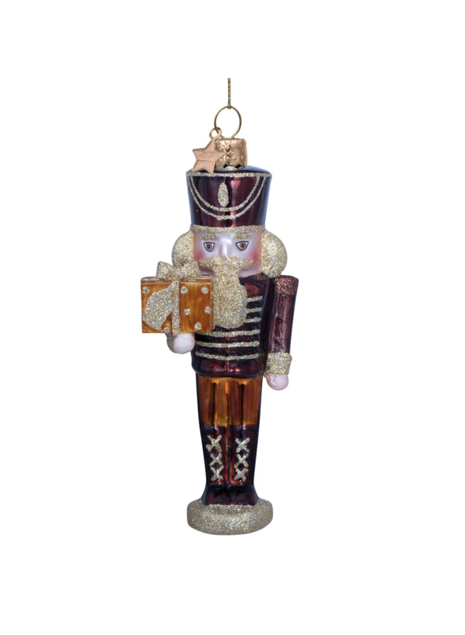 Ornament Glass orange champagne opal nutcracker - Vondels