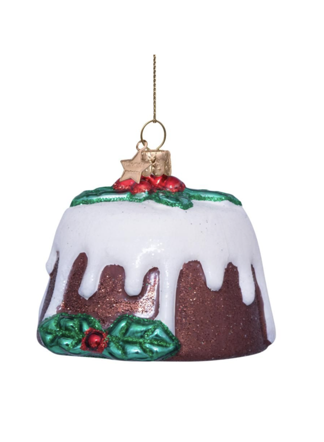 Ornament Glass Multi Christmas Pudding - Vondels
