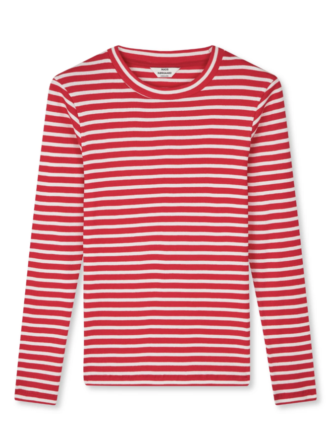 2x2 Cotton Stripe Tuba Tee LS High Risk Red - Mads Norgaard
