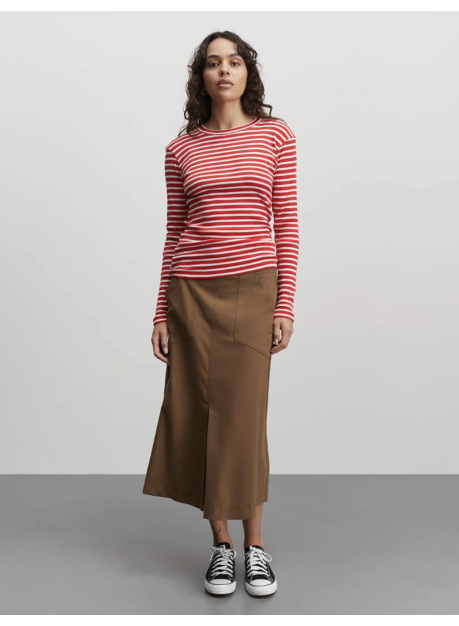 2x2 Cotton Stripe Tuba Tee LS High Risk Red - Mads Norgaard