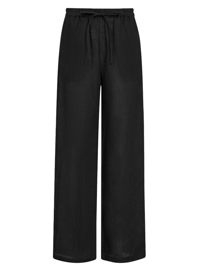 31263 LoiseCC Linen Long Pant Black Co'Couture