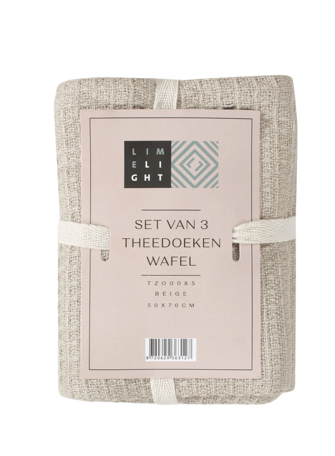 Theedoek  Set/ 3 off-white 50 x 70 cm.