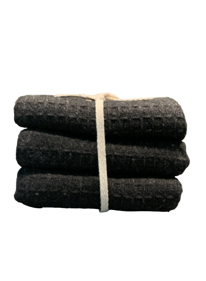 Keukendoek Set/ 3 zwart 50 x 70 cm.