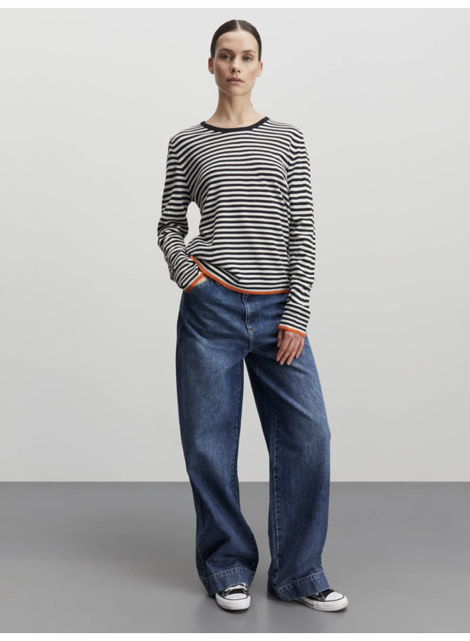 One Stripe Ellis Knit One Stripe Parisian Night - Mads Norgaard