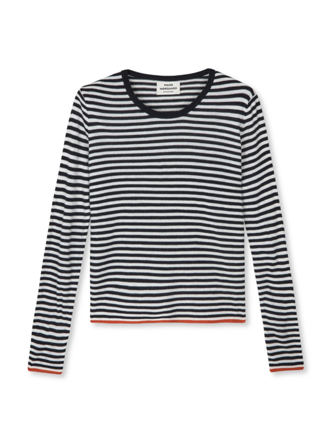 One Stripe Ellis Knit One Stripe Parisian Night - Mads Norgaard