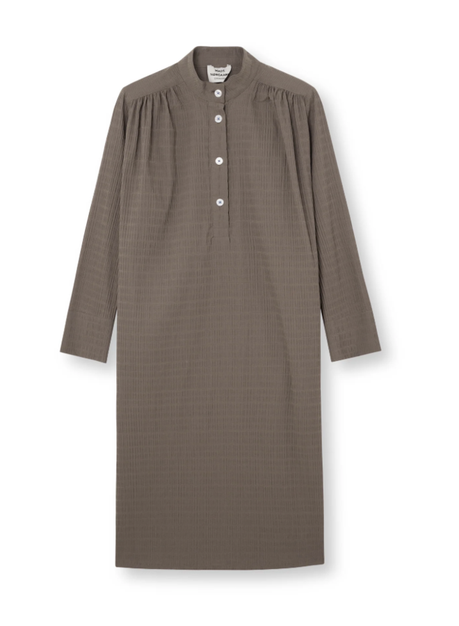 Crinckle Pop Eva Dress Teak Melange - Mads Norgaard