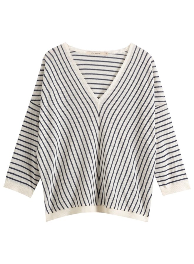 FH-PU-DANAEE-R Pull Ecru/ NavyLa Fee Maraboutee