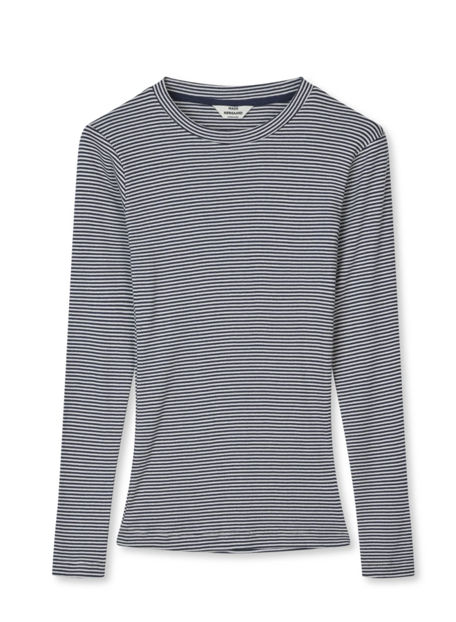 2x2 Cotton Stripe Tuba Tee Parisian Night Vanilla - Mads Norgaard