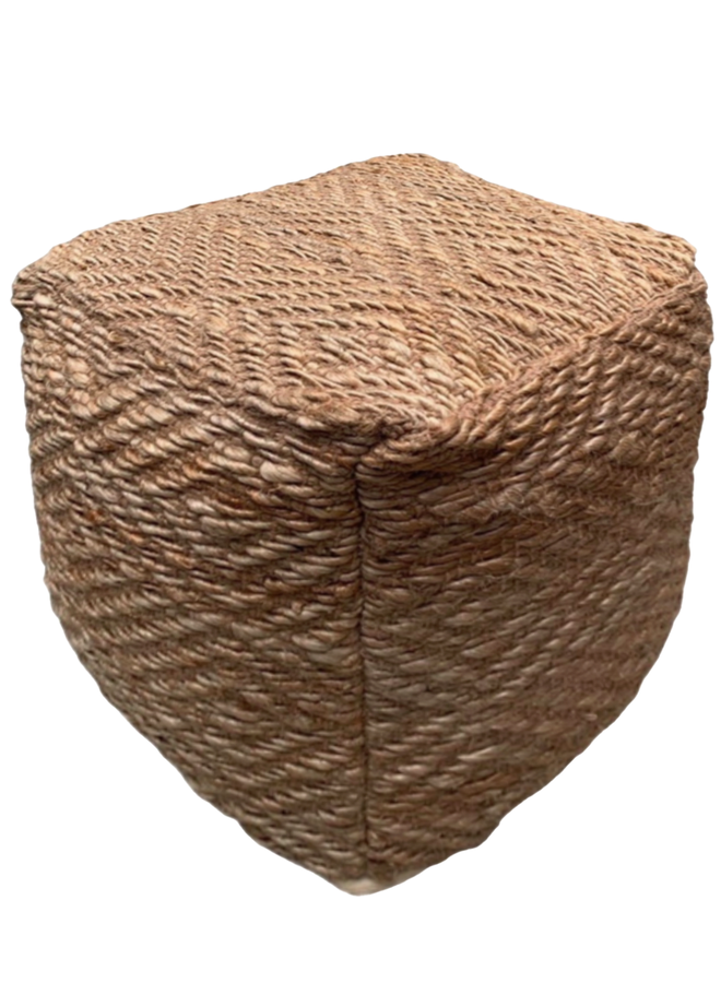 Jute poef vierkant Care and Faire