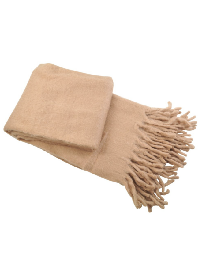 Throw with fringes 130 cm x 170 cm. Champagne Go Round Interiors