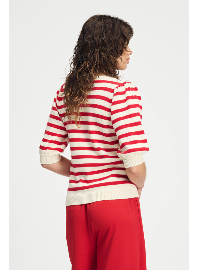 PULLOVER - Striped Scarlet Red Pom Amsterdam