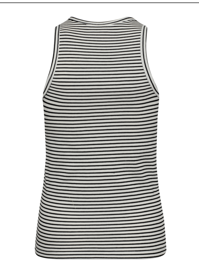 SaraCC Stripe Rib Top White Black Co'Couture
