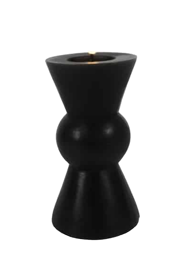 Zuil kaars LED Lyon S zwart 18 cm x 8 cm.