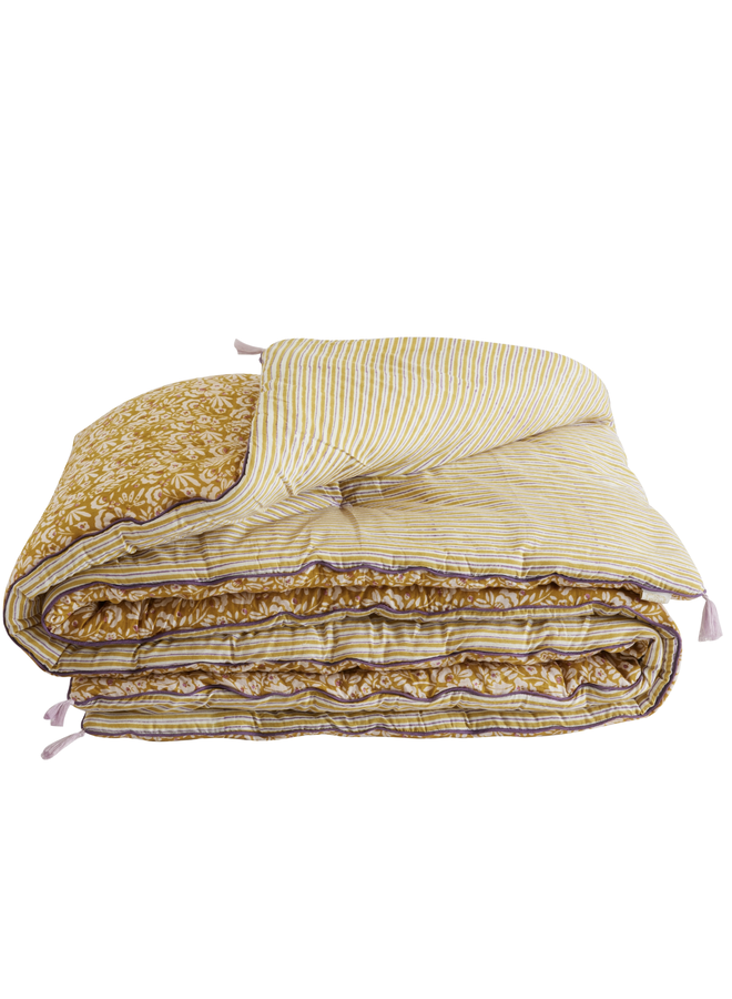 BDJ  Flowers And Stripes Print Sofa Cover Iris Curry Bonheur du Jour