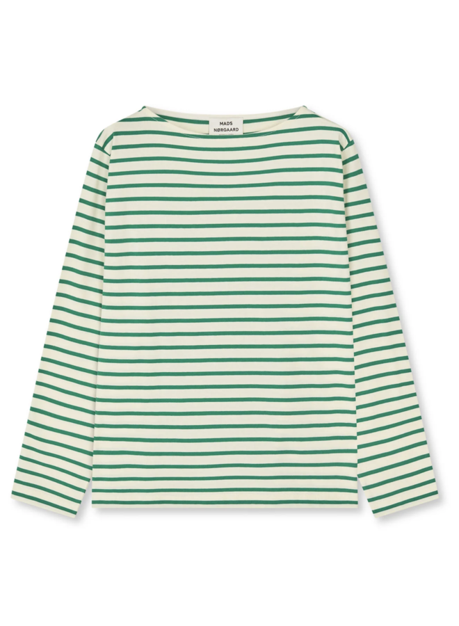 Soft Single Silke Tee LS - Vanilla Ice/ Verdant Green