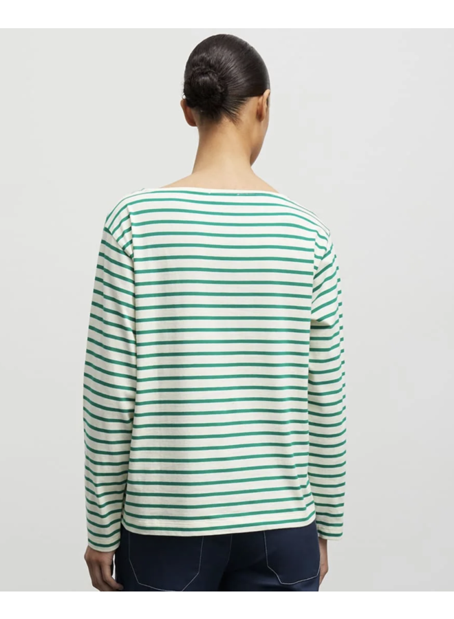 Soft Single Silke Tee LS - Vanilla Ice/ Verdant Green