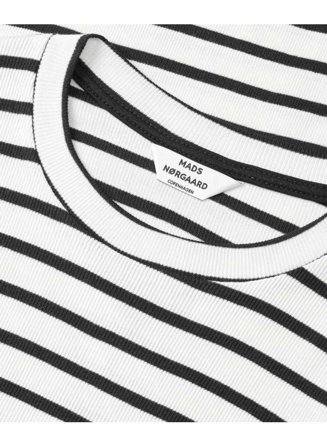 2x2 Cotton Stripe Tuba Tee LS Vanilla/ Black Mads Nørgaard