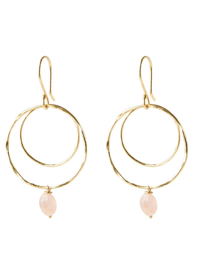 Enjoyable Rose Quartz Earrings Gold Plated A Beautiful Story