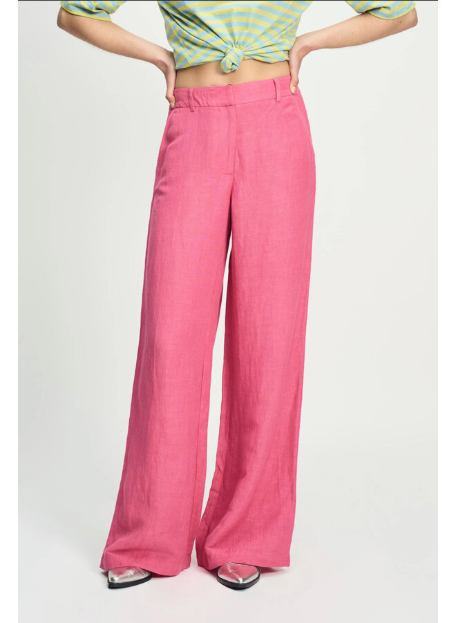 Pom Amsterdam PANTS Raspberry Linen