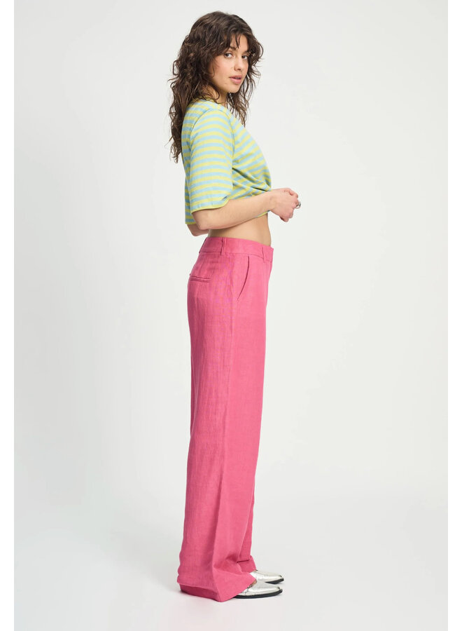 Pom Amsterdam PANTS Raspberry Linen