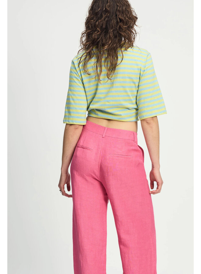 Pom Amsterdam PANTS Raspberry Linen