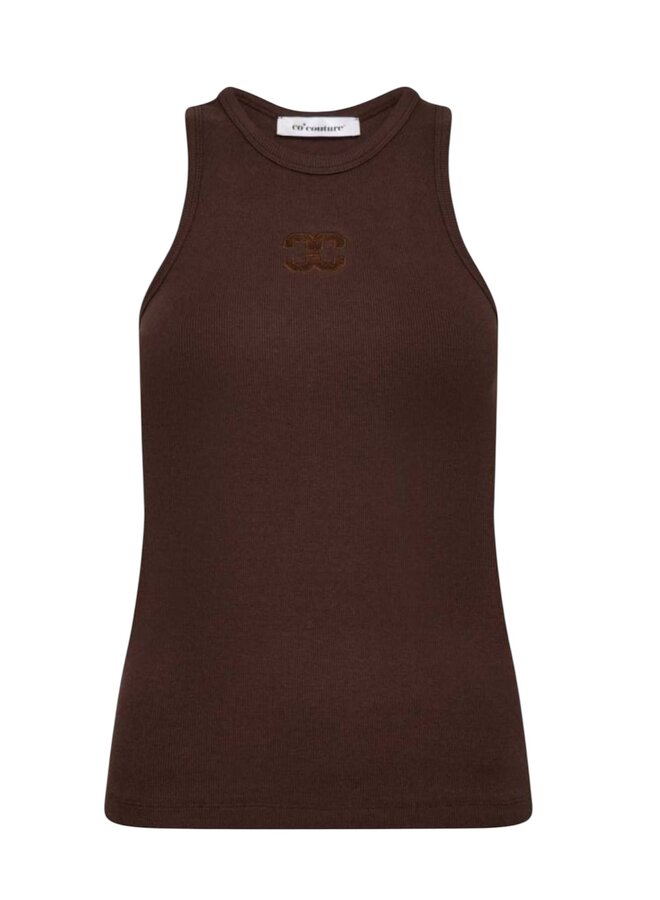 Co'Couture Sahara Embroidery Tank Top Mocca