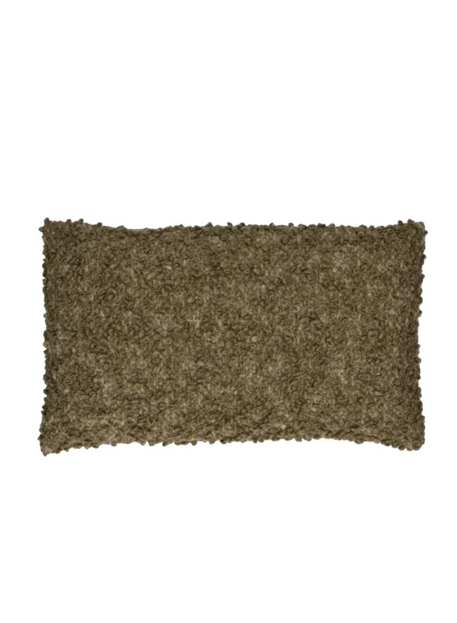 ZAZOU - kussen - bouclé / wol - L 50 x W 30 Khaki- Pomax