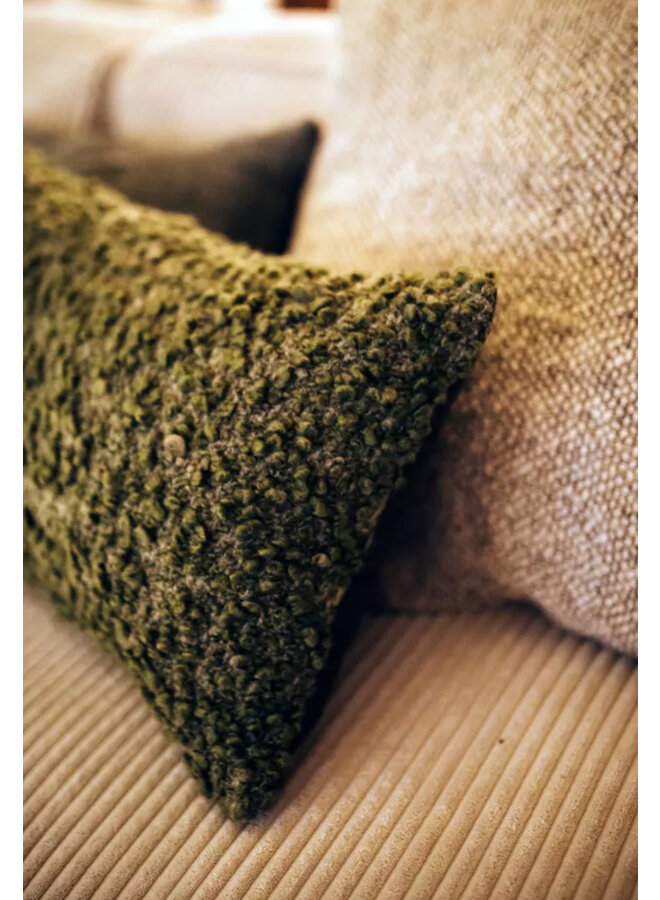 ZAZOU - kussen - bouclé / wol - L 50 x W 30 Khaki- Pomax