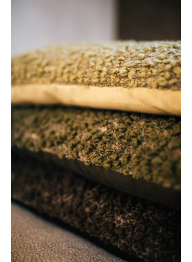 ZAZOU - kussen - bouclé / wol - L 50 x W 30 Khaki- Pomax